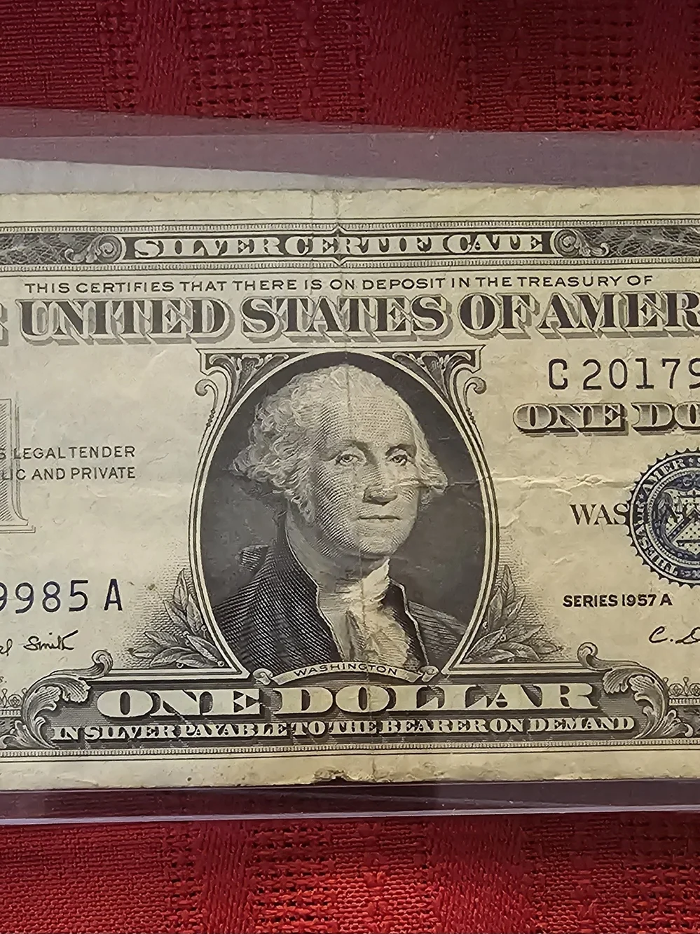 Vintage Silver Certificate Necktie - Black/Gray Pattern - Picture 4 of 5